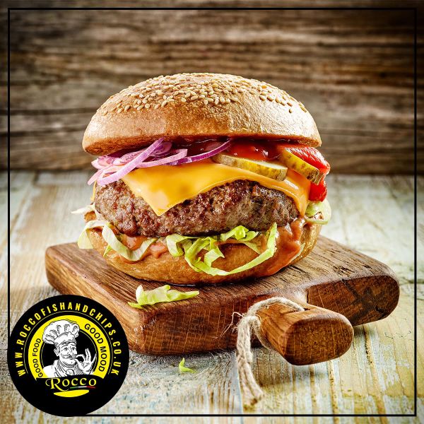 Gourmet Burgers served at Rocco Fish & Chips Glasgow