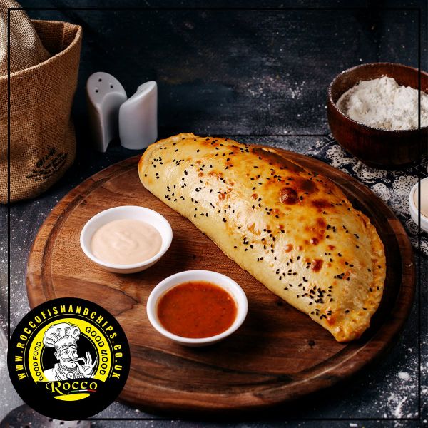 Loaded Calzones served at Rocco Fish & Chips Glasgow