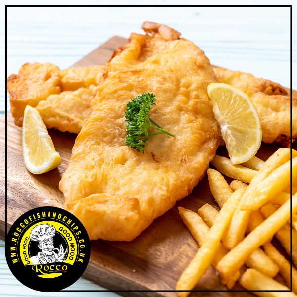 Crispy Fish & Chips served at Rocco Fish & Chips Glasgow