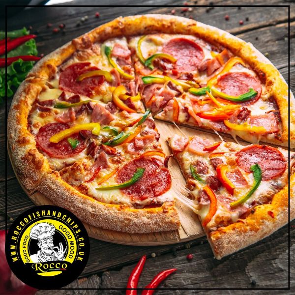 Fresh Pizzas served at Rocco Fish & Chips Glasgow